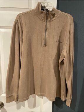 Columbia Men's Tan Half-Zip Pullover Sweater